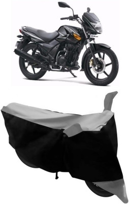 ABORDABLE Two Wheeler Cover for TVS(Flame DS 125, Grey, Black)