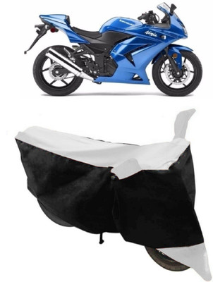 THE REAL ARV Waterproof Two Wheeler Cover for Kawasaki(Ninja 250, White, Black)