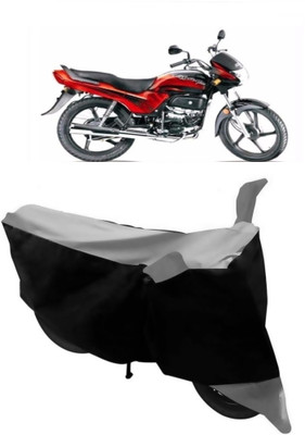 HEMSKAR Waterproof Two Wheeler Cover for Hero(Passion Plus, Grey, Black)