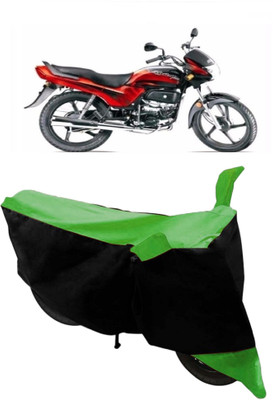 HEMSKAR Waterproof Two Wheeler Cover for Hero(Passion Plus, Green, Black)