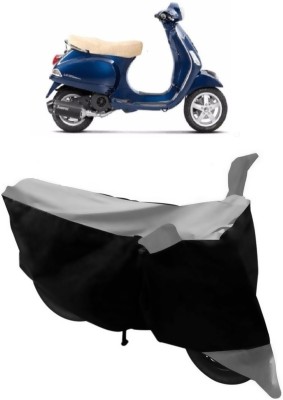 ENTIRELY ELITE Waterproof Two Wheeler Cover for Piaggio(Vespa LX, Grey, Black)