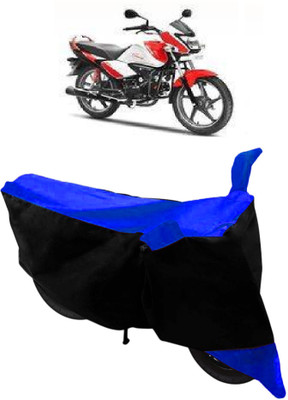 GANPRA Two Wheeler Cover for Hero(Splendor I Smart, Black, Blue)
