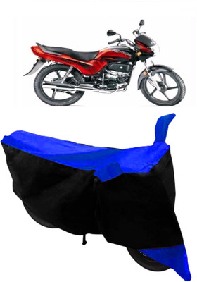 HEMSKAR Two Wheeler Cover for Hero(Passion Plus, Blue, Black)