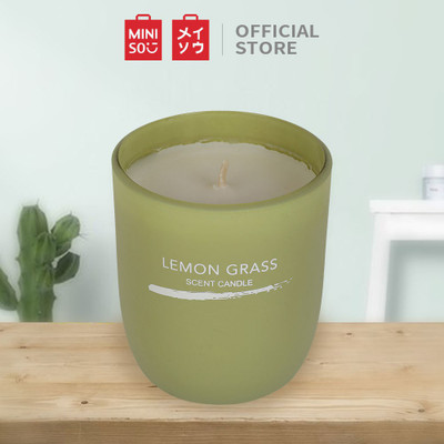 MINISO Inkjet Series Scented Candle Lemon Grass Green Flavor Bathroom Bedroom Decor Candle(Green, Pack of 1)