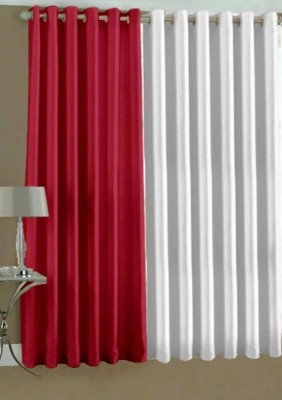 Styletex 270 cm (9 ft) Polyester Semi Transparent Long Door Curtain (Pack Of 2)(Plain, Multicolor)