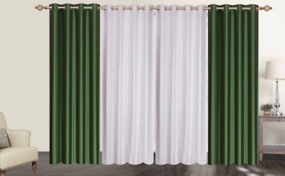 Styletex 270 cm (9 ft) Polyester Semi Transparent Long Door Curtain (Pack Of 4)(Plain, Multicolor)