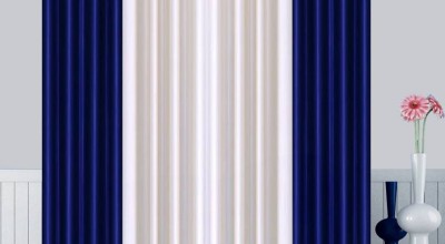 Styletex 151 cm (5 ft) Polyester Semi Transparent Window Curtain (Pack Of 4)(Plain, Multicolor)