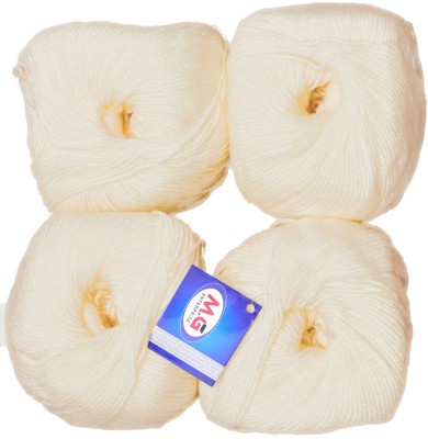 M.G Enterprise Giggles Cream (400 gm) Wool Ball 50 gm each Hand knitting wool / Art Craft soft fingering crochet hook yarn, needle knitting yarn thread dyed