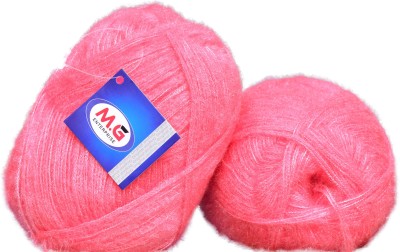 M.G Enterprise Feather Salmon (200 gm) Wool Ball 100 gm each 200 gm total Hand knitting wool / Art Craft soft fingering crochet hook yarn, needle knitting yarn thread dyed