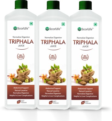 Scorlife Triphala Juice Sugar Free 1 Liter Pack of 3(3 x 1 L)