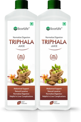 Scorlife Triphala Juice Sugar Free 1 Liter Pack of 2(2 x 1 L)