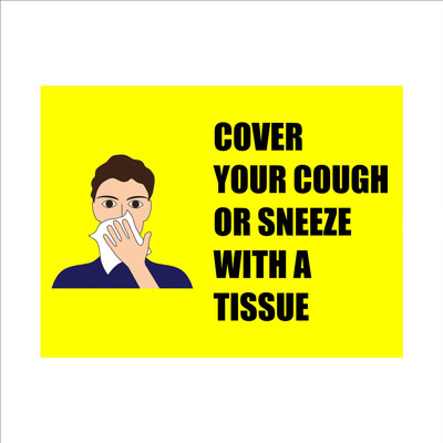 VVWV Cover Your Cough Or Sneeze With A Tissue Emergency Sign