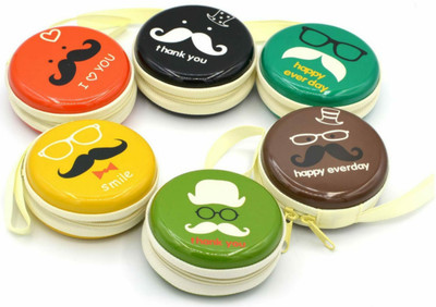 Prezzie Villa Pack of 6 Swag and Moustache Coin Pouch Coin Purse
