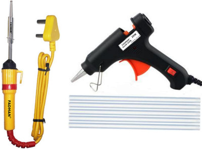 FADMAN BASIC COMPLETE KIT PART TYPE-3 SOLDERING IRON KIT | 20W GLUE GUN & 7MM GLUE STICKS (5-PCS) | SOLDERING IRON 25 W Simple(Flat Tip)