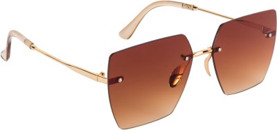 AISLIN Butterfly, Retro Square Sunglasses(For Women, Brown)