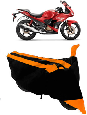 ABORDABLE Waterproof Two Wheeler Cover for Hero(Karizma ZMR, Orange, Black)