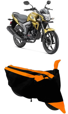 HEMSKAR Two Wheeler Cover for Honda(CB Trigger, Orange, Black)
