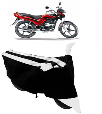 HEMSKAR Waterproof Two Wheeler Cover for Hero(Passion Plus, White, Black)