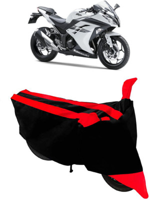 THE REAL ARV Waterproof Two Wheeler Cover for Kawasaki(Ninja 300, Red, Black)