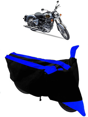 THE REAL ARV Waterproof Two Wheeler Cover for Royal Enfield(500, Blue, Black)