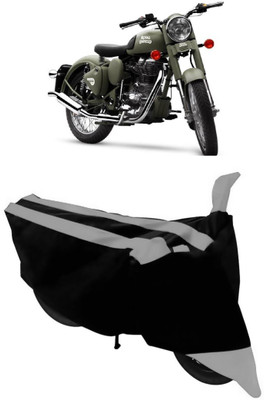 HEMSKAR Waterproof Two Wheeler Cover for Royal Enfield(Battle Green, Grey, Black)