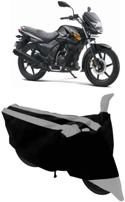GANPRA Two Wheeler Cover for TVS(Flame SR125, Black, Grey)
