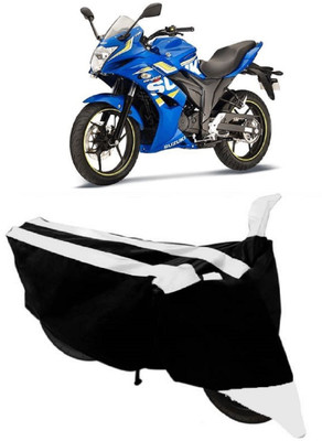 THE RAL ARV Two Wheeler Cover for Suzuki(Gixxer SF, White, Black)