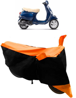 ABORDABLE Two Wheeler Cover for Piaggio(Vespa LX, Orange, Black)
