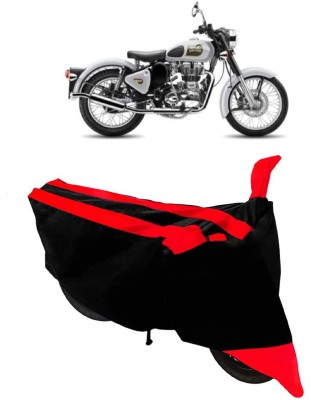 GANPRA Two Wheeler Cover for Royal Enfield(Classic 500, Black, Red)