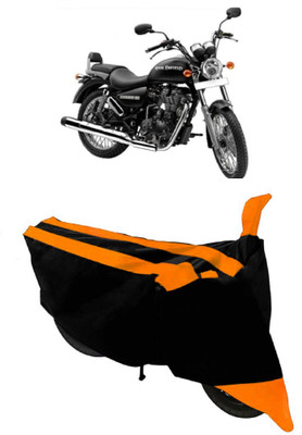 SHOPLINK Waterproof Two Wheeler Cover for Royal Enfield(Thunderbird 500, Orange, Black)