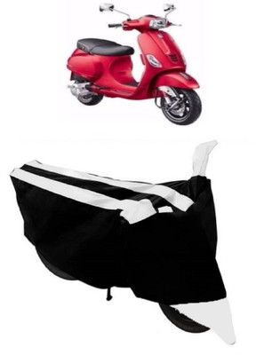 ABORDABLE Waterproof Two Wheeler Cover for Piaggio(Vespa SXL, White, Black)