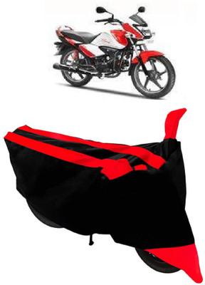 GANPRA Two Wheeler Cover for Hero(Splendor I Smart, Black, Red)