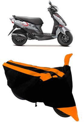 ABORDABLE Two Wheeler Cover for Suzuki(Let's, Orange, Black)