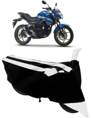 GANPRA Two Wheeler Cover for Suzuki(Gixxer, Black, White)