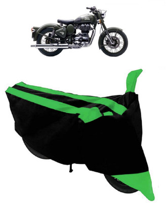 SHOPLINK Waterproof Two Wheeler Cover for Royal Enfield(Beat, Green, Black)