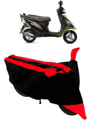 ABORDABLE Two Wheeler Cover for TVS(Scooty Streak, Red, Black)