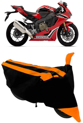 ABORDABLE Waterproof Two Wheeler Cover for Honda(CBR 1000RR, Orange, Black)
