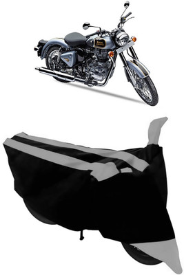 ABORDABLE Waterproof Two Wheeler Cover for Royal Enfield(500, Grey, Black)