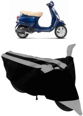 ABORDABLE Two Wheeler Cover for Piaggio(Vespa LX, Grey, Black)