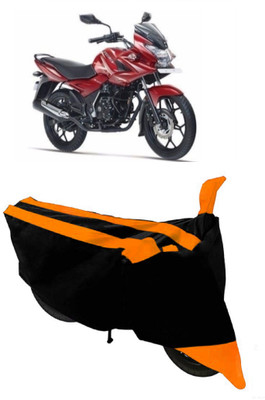 THE REAL ARV Two Wheeler Cover for Bajaj(Discover 150 f, Orange, Black)