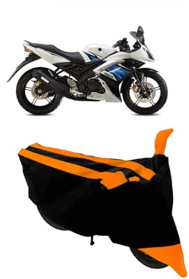 ABORDABLE Waterproof Two Wheeler Cover for Yamaha(R15 s, Orange, Black)