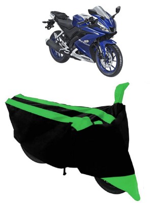 GANPRA Two Wheeler Cover for Yamaha(R15 V3, Black, Green)