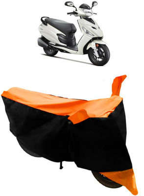ABORDABLE Two Wheeler Cover for Hero(Moto Corp Duet, Orange, Black)