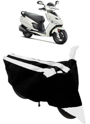 ABORDABLE Waterproof Two Wheeler Cover for Hero(Moto Corp Duet, White, Black)