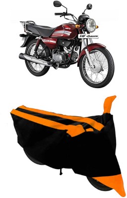 GANPRA Two Wheeler Cover for Hero(HF Dawn, Black, Orange)