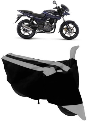 THE REAL ARV Waterproof Two Wheeler Cover for Bajaj(Pulsar 180 DTS-i, Grey, Black)