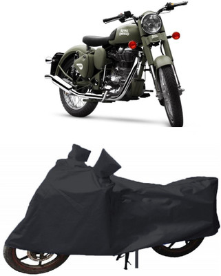 GANPRA Two Wheeler Cover for Royal Enfield(Battle Green, Black)