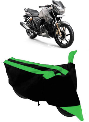SHOPLINK Two Wheeler Cover for TVS(Apache RTR 180, Green, Black)
