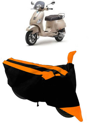ABORDABLE Two Wheeler Cover for Piaggio(Vespa VXL, Orange, Black)