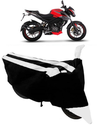 HEMSKAR Waterproof Two Wheeler Cover for Bajaj(Pulsar 200 NS DTS-i, White, Black)